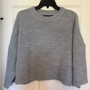 White Fox Gray Cropped Sweater, size XS